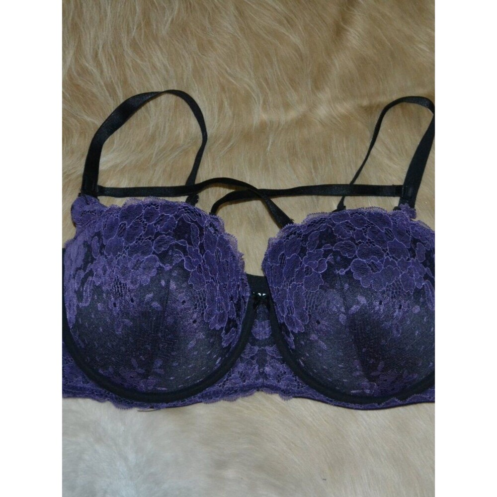 Torrid Purple Lace 40DD Push Up Black Bra